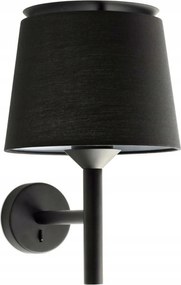 Faro Savoy fali lámpa, fekete, textil ernyő, E27, IP20, design