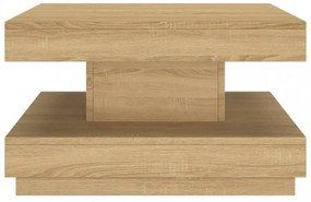 világosbarna MDF dohányzóasztal 60 x 60 x 35 cm
