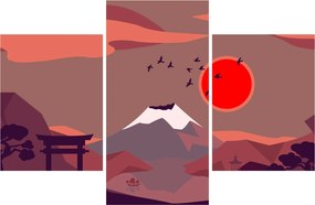 Kép - A Fuji-hegy illusztrációi (90x60 cm)