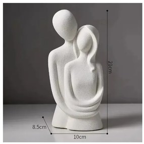 Fehér kerámia asztali dísz, 21x8,5x10 cm