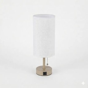 Brilagi - TABLON asztali lámpa USB-porttal, 1xE27/25W/230V, bézs/fehér