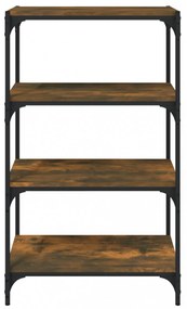 füstös tölgy szerelt fa és acél könyvszekrény 60 x 33 x 100 cm