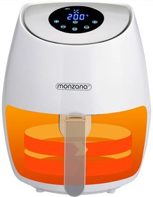 monzana® Forró levegős sütő FRYER 1 fehér - 9 az 1-ben érintőképernyővel 1485 W 3,6 l