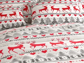 Flanel ágynemű DEER DREAMS fehér Ágyneműhuzat mérete: 2 db 70 x 90 cm | 200 x 220 cm