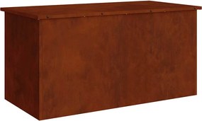 vidaXL Kültéri Tároló Doboz Rozsdás 100 x 50,5 x 50 cm Acél