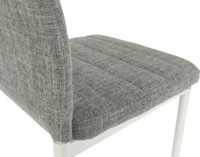 Étkezőszék, világos szürke szövet/fehér fém, COLETA NOVA