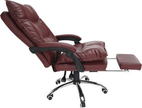 Irodai szék lábtartóval, textilbőr bordó, DRAKE