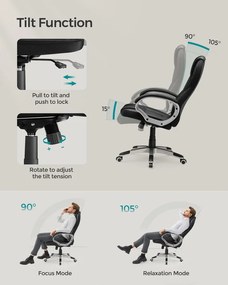 Irodai forgószék, magasságban állítható, kárpitozott vezetői szék