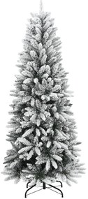 műkarácsonyfa 150 LED-del és pelyhes hóval 120 cm