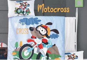 Gyermek pamut lepedők Motocross 130x90cm+45x65cmTiaHome