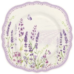 Levendula virágos porcelán desszertes tányér Levender field