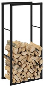 tűzifa állvány Fekete 55x30x116 cm Acél