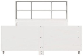fehér tömör fa könyvespolcos ágy matrac nélkül 160 x 200 cm