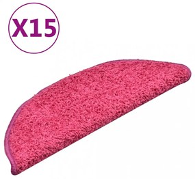 15 db rózsaszín lépcsőszőnyeg 56 x 17 x 3 cm