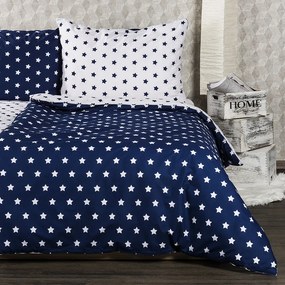 4Home pamut ágyneműhuzat Stars Navy blue , 140 x 220 cm, 70 x 90 cm