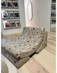 Világosbarna buklé-zsenília gyerek fotel Terrazzo Moon – Wigiwama