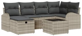 Kerti Kanapé Szett 7 pcs Világosszürke 234 x 124 x 85 cm