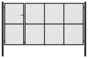 vidaXL antracit színű acél kerti kapu 350 x 150 cm