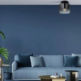 Brilliant - Mennyezeti lámpatest BETH 1xE27/60W/230V, átm. 20 cm, fekete/füstszínű