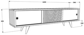TV szekrény Ecrin - White, Walnut