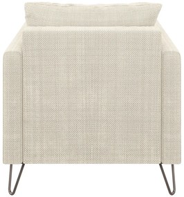 Krémszínű zsenília fotel Freya – Ropez