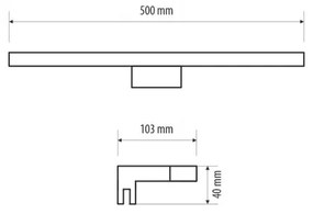 LED Fürdőszobai tükörmegvilágítás MIRROR LED/10W/230V 50 cm IP44 fekete