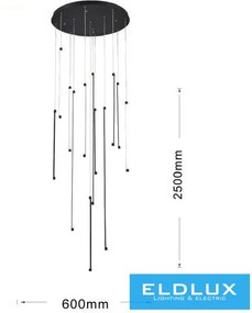 UNIVERSO Függeszték COB LED 105W 8400lm 4000K ∅800x2500mm IP20 fekete