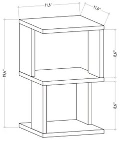 Éjjeliszekrény CARTER 49,4x29,6 cm fehér