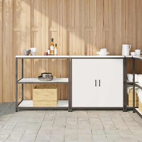 Konyhai Tároló Készlet polcokkal 2 pcs Fehér 180 x 50 x 92 cm