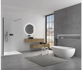 Cerano Onyx, Walk-in zuhany paraván 160x200 cm, 8mm átlátszó üveg, fekete profil, CER-CER-426379