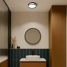 RENDL GRANDE LED 25 stropní opálové sklo/černá 230V LED 12W IP44 3000K