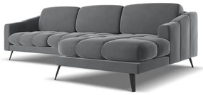 Szürke bársony sarokkanapé (jobb oldali) Nalu – Makamii