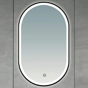 Brilagi-LED Fürdőszobai tükör CANZO LED/25W/230V 50x80 cm fekete IP44 CRI 90 dimmelhető + CCT