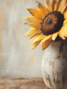 Vászonkép Canvas Dekoráció Agyag Váza Napraforgó Virág 60x80