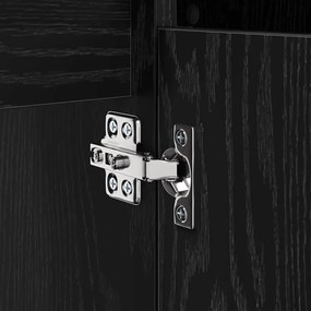 vidaXL Mosdókagyló szekrény polcokkal Fekete tölgy 80 x 33 x 60 cm