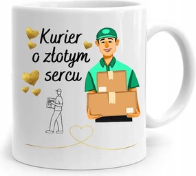 Ajándék Bögre Futárnak Arany Szívű Futár fényképes nyomtatással