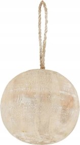 Medál, fa gömb albizia natúr/fehér