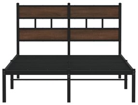 barna tölgy színű fejtámlás ágykeret matrac nélkül 120 x 200 cm