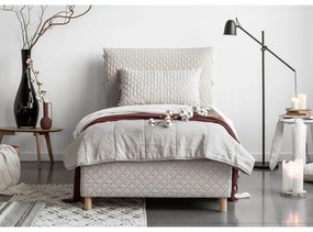 Bézs kárpitozott egyszemélyes ágy ágyráccsal 90x200 cm Sleepy Luna – Miuform