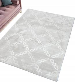 Szürke Modern Szőnyeg Nappaliba Nagy Csúszásgátló Fényes 160x220CM