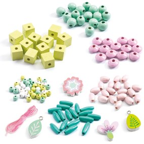 Fagyöngy készlet - Levelek és virágok - Wooden beads, leaves and flowers