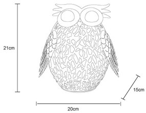 Globo 36330 - LED Napelemes dekoráció LED/0,06W/3V IP44 bagoly