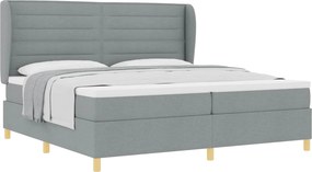 vidaXL Boxspring ágy matraccal Sötétszürke 90x190 cm Szövet szövet