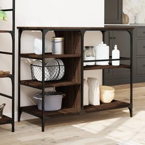 barna tölgy színű szerelt fa konyhai kocsi 100 x 45 x 89,5 cm