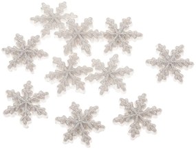 Karácsonyi díszek szett Hópehely, 12 db, polirezín
