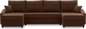 Sparta Plus sarokkanapé, szövet anyag, univerzális oldal, barna