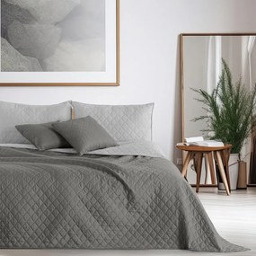 Axel szürke kétoldalas mikroszálas ágytakaró, 260 x 280 cm - DecoKing