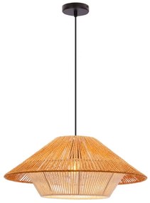 AFRICA függőlámpa kábellel 1xE27/40W/230V, átm. 50 cm, barna/krémszínű