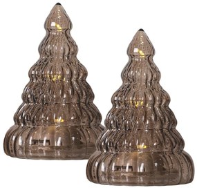 Sötétbarna elemmel működő fénydekoráció készlet 2 db-os ø 6,5 cm Lucy Tree – Sirius