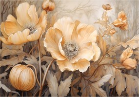 Flizelin fotótapéta Pipacsok akvarellek Pasztell virágok Elmosódott 300x210 +ragasztó